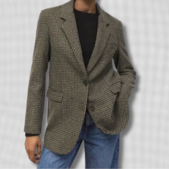 Zara Jackets & Blazers - Zara Women's Black and Tan Houndstooth Blazer